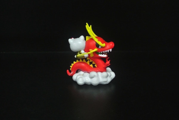 Red Dragon Custom Plastic Toys Hello Kitty Figure With Chinese Dragon