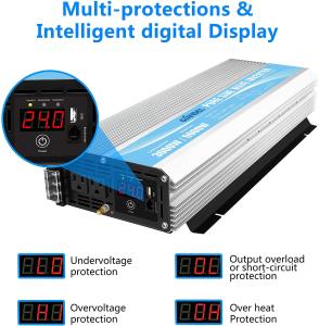 Quality DC24V Pure Sine Wave Hybrid Solar Inverter 3000W MSDS UN38.3 wholesale