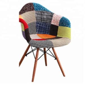 Quality Wood Legs Patchwork Dining Room Chairs , Multi Coloured Patchwork Armchair wholesale