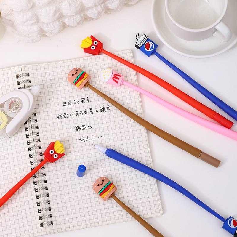 Cute Kawaii Pen Accessories For Girl Animal Fruit Shaped Stress Relief Supplies Gel Ink Pens With Replacement Refills For Kids Students School Office