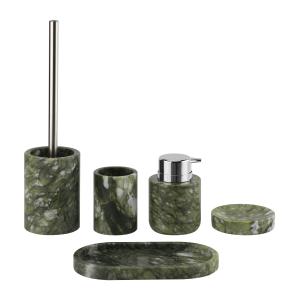 Quality Apple Green Marble Bathroom Accessories Sets With Chrome Jumbo Pump Head wholesale
