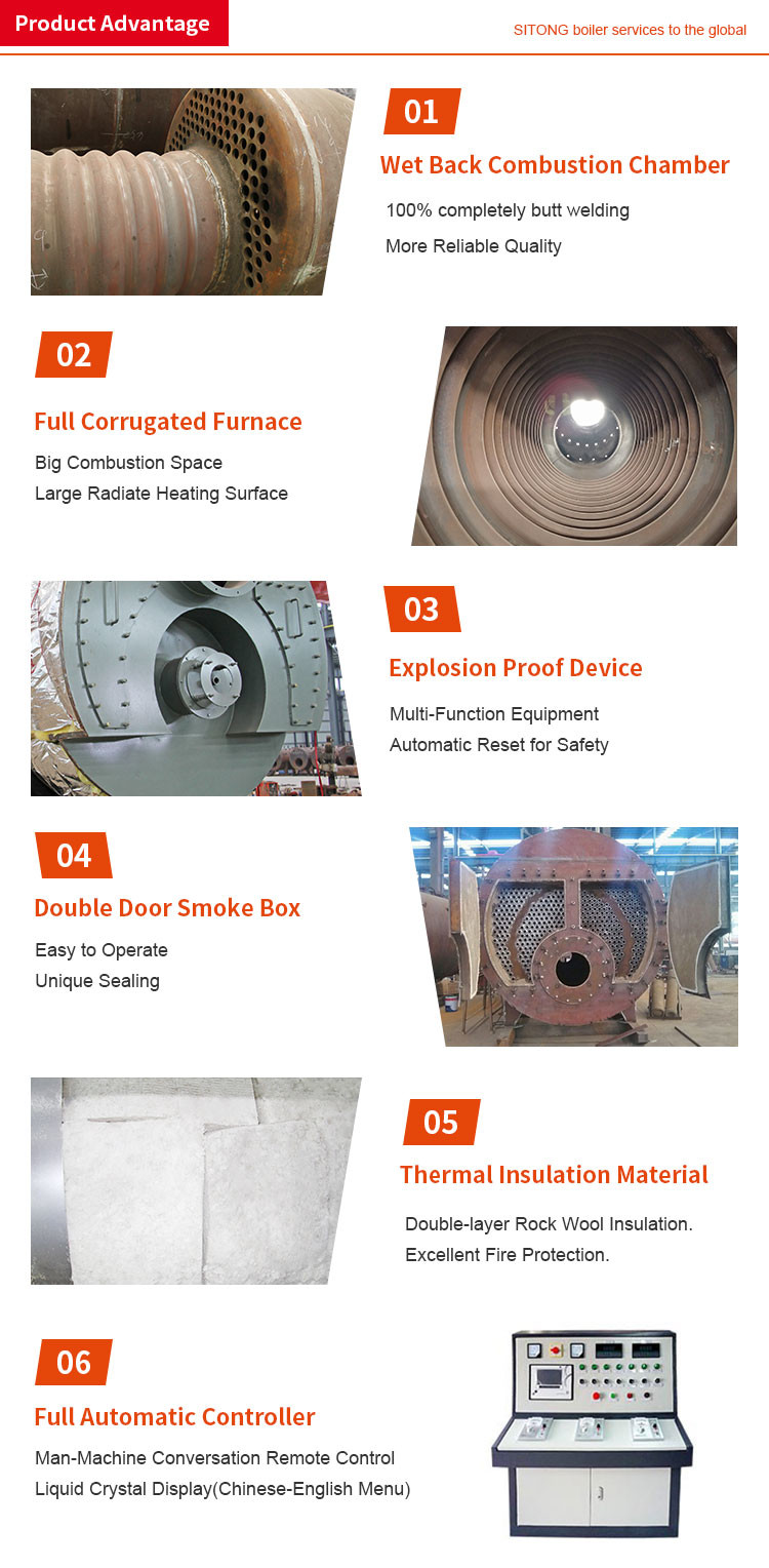Automatic 1- 20 Ton Industrial Oil Gas Fired Steam Boiler For Textile Mill / Food / Garment Factory