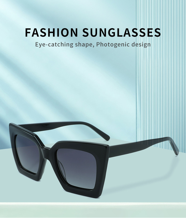 Full Rim Square Acetate Sunglasses Durable , Cat Eye Oversized Shades Glasses