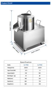Quality Stainless Steel Commercial Hotel Potato Peeling Machine 400KG/H Capacity wholesale