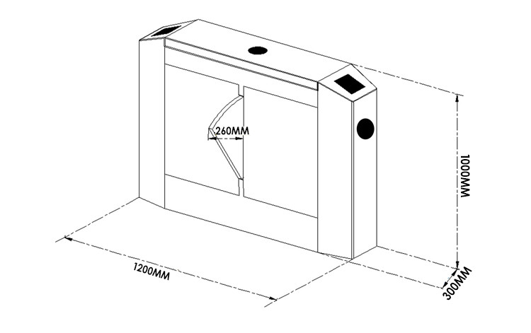 Access Control Electronic Arm 270mm Automatic Barrier Gate For Stadium
