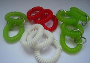 Quality Plastic TPU transparent red green solid white fashional promotional wrist key coil chains wholesale