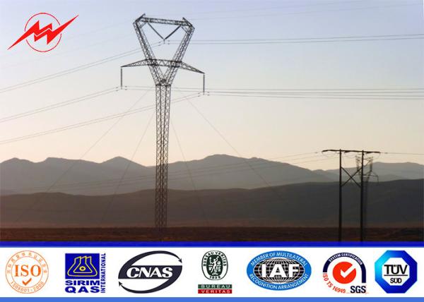 15M Tubular Galvanized Steel Utility Power Electrical Pole Venezuela For 33KV