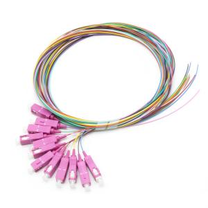 Quality Magenta 12 Colored SC MM OM4 Fiber Optic Pigtail wholesale