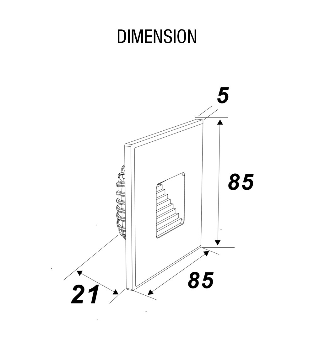 2700K Internal Recessed LED Wall Light Multi Scene Aluminum Material