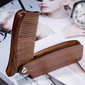 Quality Black Walnut Handle Folding Wood Comb Beard Folding Comb 18.5*3.6cm wholesale