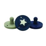 Soft Elastic Sanitary CPSIA Baby Teething Pacifier Laser Printed Logo