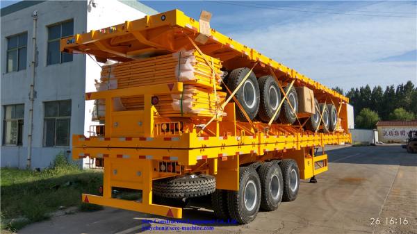 3 Axles Sinotruk Heavy Duty Semi Trailers 50000kg Flat Bed Cargo Trailer With