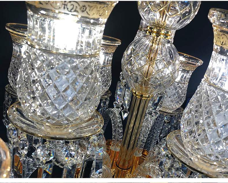 European Style Antique French Baccarat Crystal Chandelier Creative High End Club Crystal Lamp
