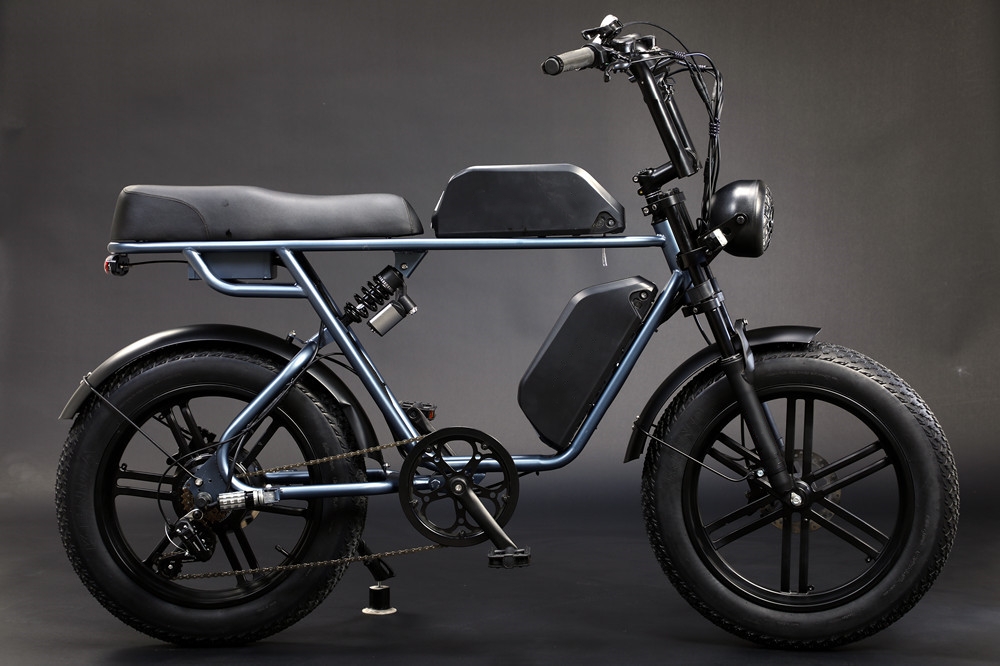 Dual 48V 15Ah Battery Electric Fat Tire Bike / Full Suspension Fat Tire Ebike For Adults