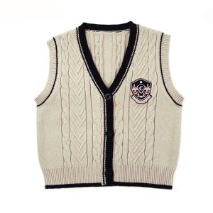Quality Knitting Pattern Children Sleeveless Cardigan Sweater Baby Boy Wool Sweater Boy Vest wholesale