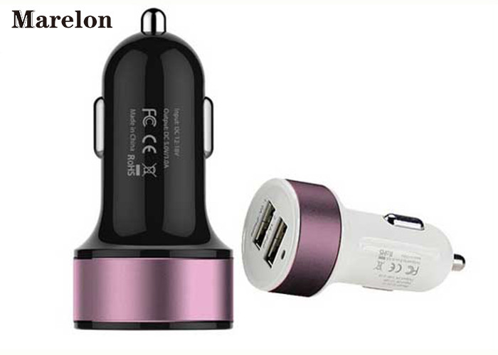 Dual USB Bluetooth Car Charger , Car FM Transmitter Intelligent IC Chip