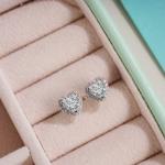 Classic Heart Cut 0.5ct 2ct Moissanite Earrings Hip Hop Jewelry