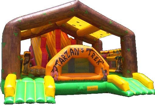 Tarzans Trek Huge Blow Up Slide With Air Blower And Repair Kits