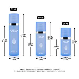 Quality Frosted Blue 30Ml 50Ml 75Ml Airless Bottle Pump With Lid wholesale