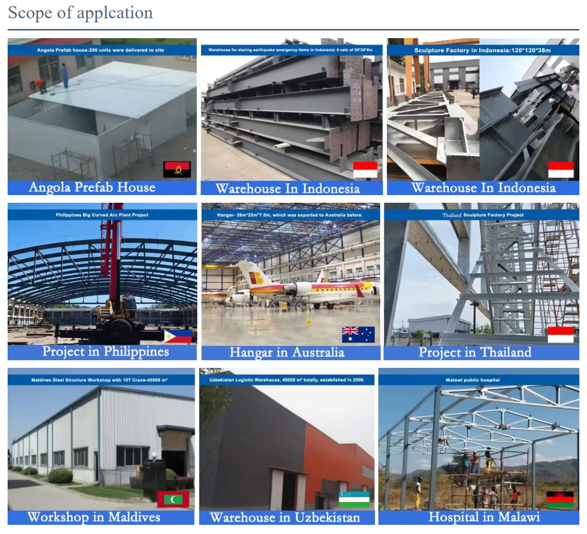 Hot Rolled Customized Steel Structure for Bridges and Buildings with Bending Welding Punching and Cutting Services