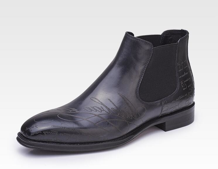 Formal Casual Mens Ankle Boots Round Toe Leather Mens Lace Up Zipper Boots