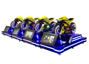 Quality Black Yellow VR Motorcycle Simulator 24&quot; LED Screen Locked Door Square Tubing wholesale