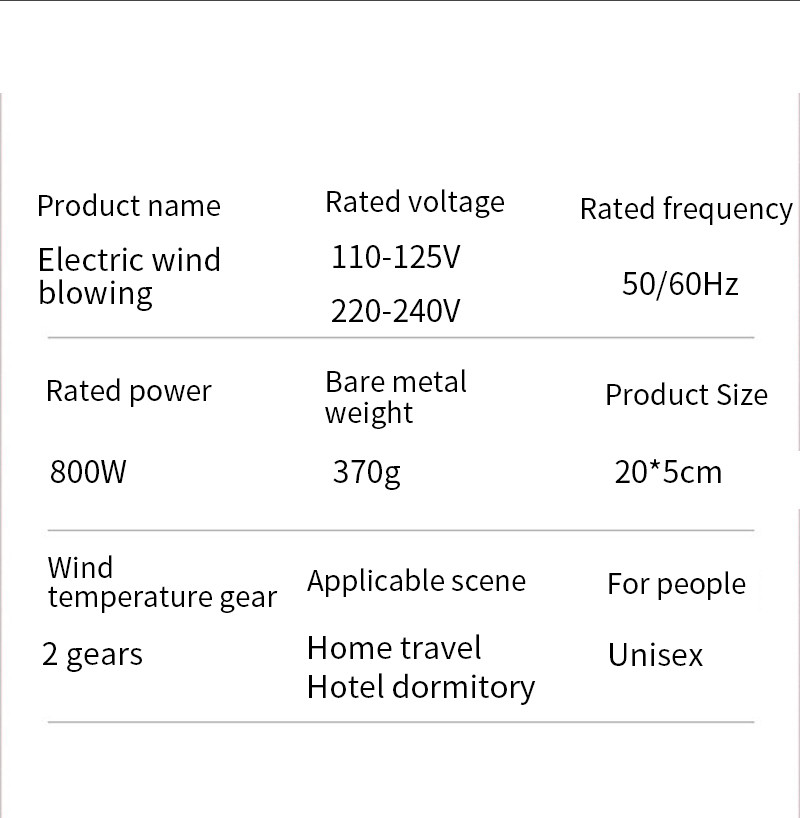 One Step 60Hz Portable Travel Hair Dryer For Outdoors