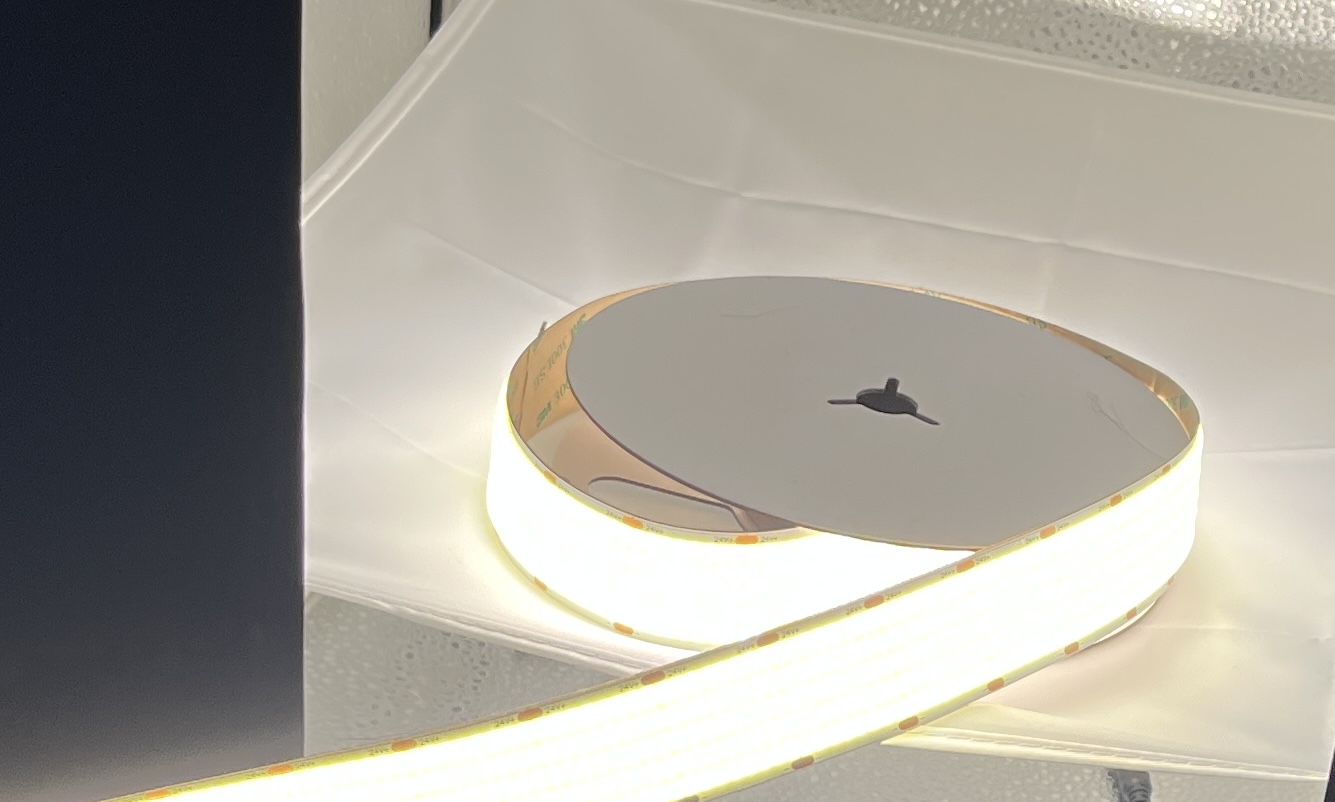 Dimmable Copper Cob Ribbon Rope Flexible Cob Led Strip High Density 1600leds Per Meter 3500K Ra 90 0.3kg 24v 30mm Width