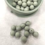 New Color BPA Free Baby Chew Necklace Round Silicone Teething Beads Brown/pink