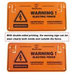 Electric Fence Warning Sign, Plastic Safe Sign, Caution Warning Sign for