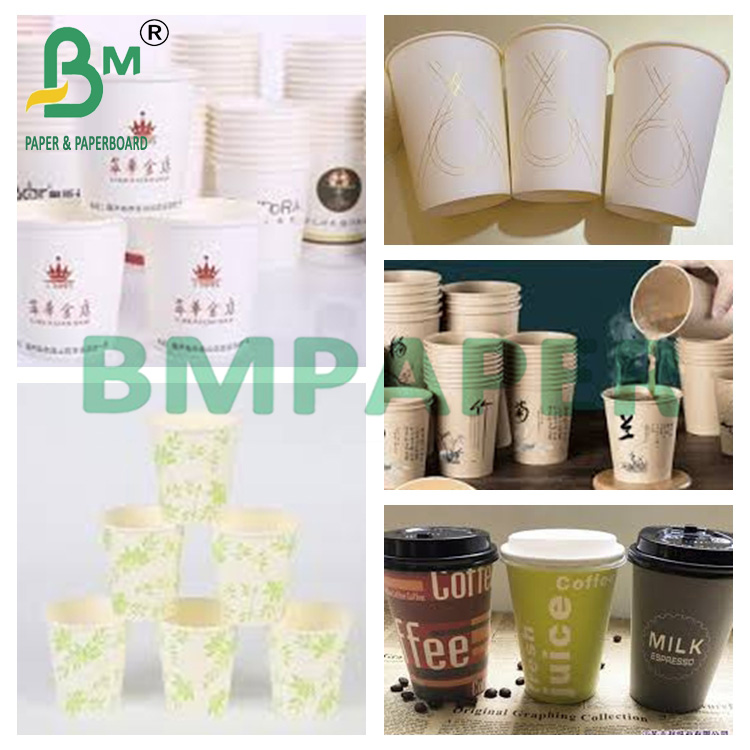 240g + 15g White Cup Stock Paper Virgin Pulp Material Food Grade Board