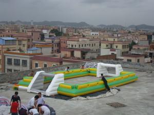 Quality Giant Commercial Inflatable Soccer Field For Kids With 0.6mm Pvc Tarpaulin wholesale