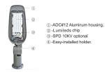 10KV Surge Protection IP65 LED Street Light Adjustable Rod Installer 20000lm