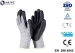 Cut Resistant Gloves Flexible Breathable Nylon HPPE Glass Fiber Latex Coated