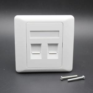 Quality 2 Ports Flat Faceplate RJ45 ABS Ethernet Cable Assembly 86×86 Type wholesale