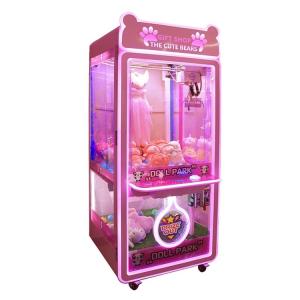 Quality Pink Gift Toy Crane Machine With Metal / Tempering Glass Material wholesale