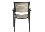 Patio Restaurant Aluminum And Poly Wood Outdoor Black Dining Chairs With Arm