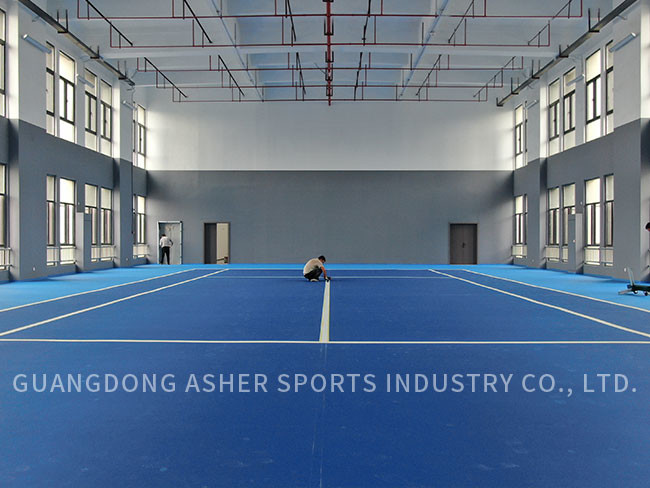 Outside Adhesive Acrylic Sports Flooring 6mm Thickness Basketball Court Use