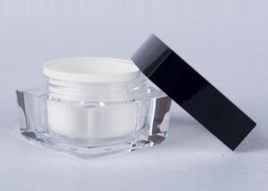 Quality Double Wall 30g 60g Acrylic Face Cream Jars ISO FDA With Black Screw Cap wholesale