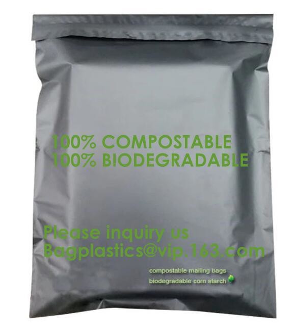 Biodegradable compostable plastic courier shipping envelope custom 10x13 matte black poly mailers bag bagplastics bageas