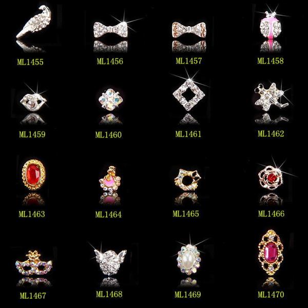 Hot NEW Wholesale Alloy Jewelry 3D Nail Art Jewelry Nail rhinestones Sticker