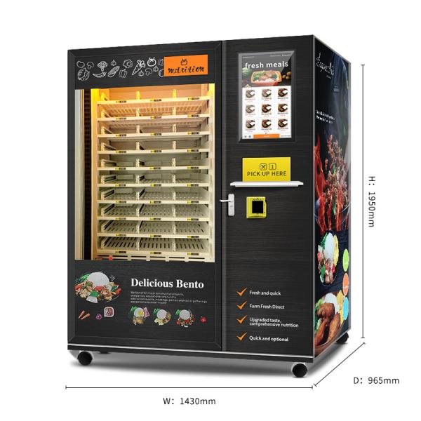 Prepared Meals Kitchen Meal Prep Vending Machine With Refrigeration And Heating