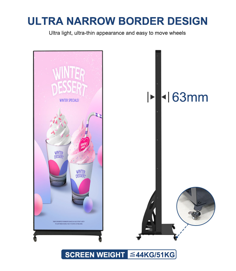 Flooring Standing Move Smart Digital Video Advertising Screen Outdoor P2.5