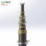 10m non-lockable pneumatic telescopic mast 70kg payloads-2m closed height