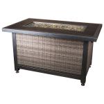 Rectangle Smokeless Outdoor Gas Firepit Metal Rattan Propane