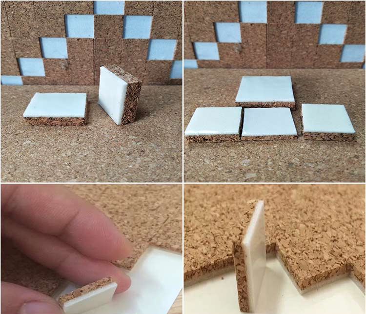 PBLOG hot sale Glass Divider Protector Cork Blocks For Glass Protection Cork Mat Pads Static cork pad