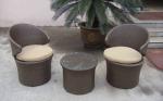 3pcs poly rattan coffee furniture