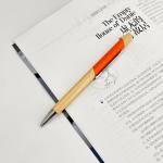 Environmental Multi Color Press Type Bamboo Ball Pen Printing Logo Click