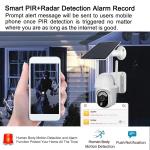 4G Outdoor PTZ Surveillance Camera 360 Degree Swiveling Wireless PIR Full Color