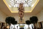 Lobby Hotel Project Furniture With Glass Chandelier